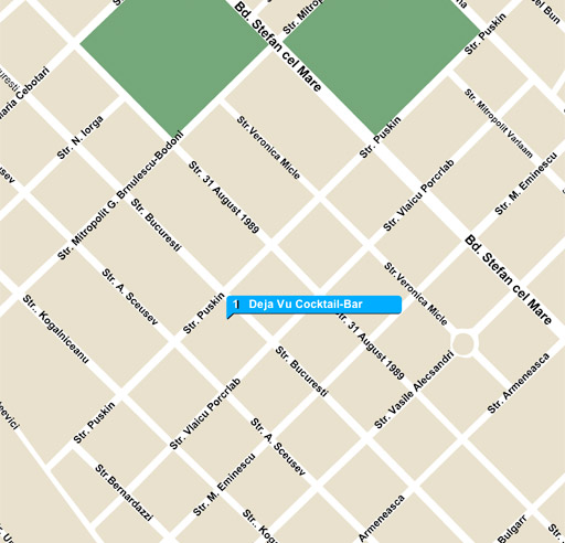 Chisinau Map showing Deja Vu Cocktail Bar location